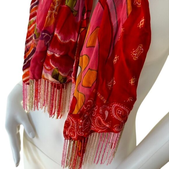 Rene Derhy Colorful Oversized Scarf, Wrap, Beach Coverup - Picture 5 of 10
